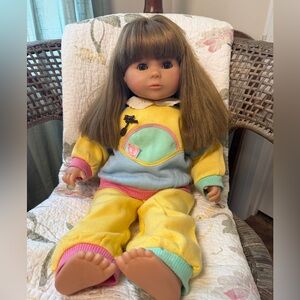 Zapf Creation Toddler 21” Doll Pastel Tracksuit 1980s  Retro Vintage